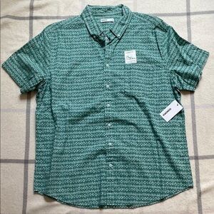 Sonoma Green Patterned Men's Shirt Size Extra Large